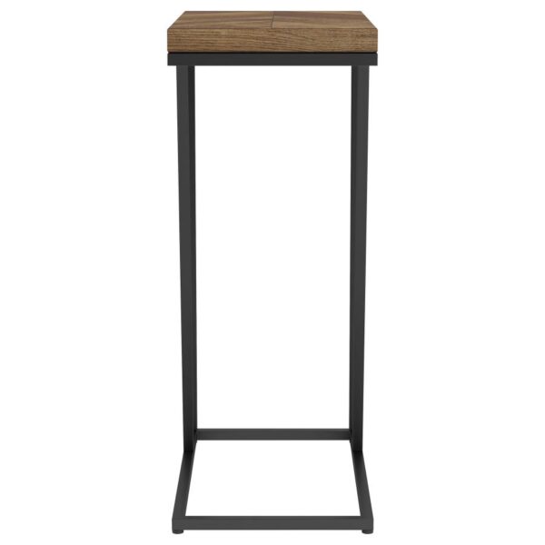 Sergio Engineered Wood C-Shaped Side Table Rustic Tobacco