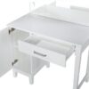 Elijah Vanity Set with Lighting & Stool White and Dark Grey