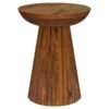Aureo Round Solid Wood Accent Side Table Wild Honey