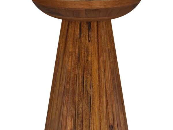 Aureo Round Solid Wood Accent Side Table Wild Honey