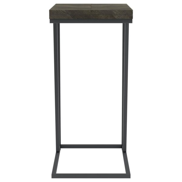 Carly Expandable Engineered Wood C-Shaped Side Table Grey