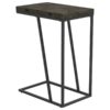 Carly Expandable Engineered Wood C-Shaped Side Table Grey