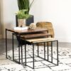 Belcourt 3-piece Square Nesting Tables Natural and Black