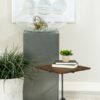 Heitor Square Wood Top Accent Side Table Dark Brown