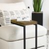 Beck Engineered Wood C-Shape Sofa Side Table Antique Nutmeg