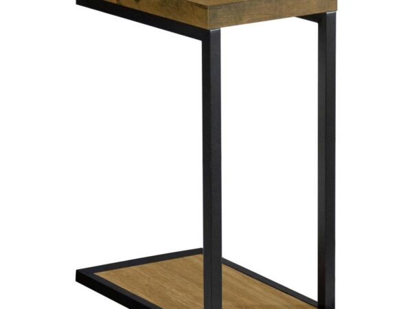 Beck Engineered Wood C-Shape Sofa Side Table Antique Nutmeg