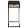 Amherst 1-drawer Radio Weave Cane Metal Side Table Black