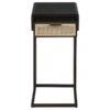 Amherst 1-drawer Radio Weave Cane Metal Side Table Black