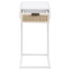 Amherst 1-drawer Radio Weave Cane Metal Side Table White