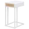 Amherst 1-drawer Radio Weave Cane Metal Side Table White