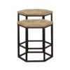 Adger 2-piece Hexagonal Nesting Tables Natural and Black
