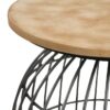 Bernardo Round Wire Frame Side Table Natural and Gunmetal