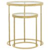 Maylin 2-piece Round Glass Top Nesting Table Set Gold