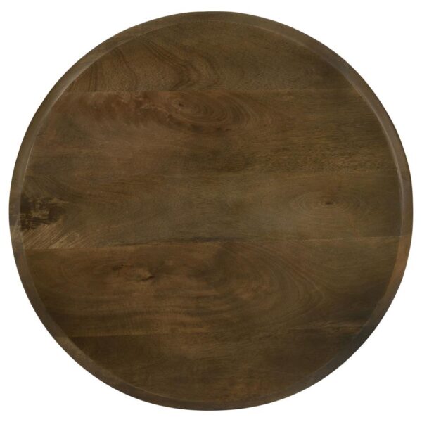 Deja 3-piece Round Nesting Table Set Natural and Gunmetal