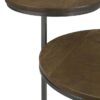Yael Round Mango Wood Accent Side Table Natural and Gunmetal
