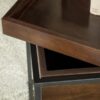 Ondrej Square Accent Side Table Removable Tray Dark Brown