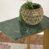 Vicente Marble Top C-Shaped Sofa Side Table Green