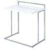 Dani Rectangular C-Shaped Sofa Side Table White High Gloss