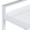 Dani Rectangular C-Shaped Sofa Side Table White High Gloss