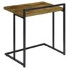 Dani Rectangular C-Shaped Sofa Side Table Rustic Nutmeg