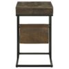 Chessie 1-drawer Side Table With Leatherette Sling Tobacco