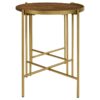 Malka 2-piece Round Wood Nesting Table Dark Brown and Gold