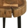 Keith Round Solid Tree Trunk Side Table Natural and Black
