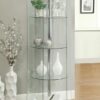 Zahavah 4-shelf Hexagonal Clear Glass Curio Cabinet White