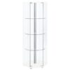 Zahavah 4-shelf Hexagonal Clear Glass Curio Cabinet White