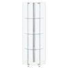 Zahavah 4-shelf Hexagonal Clear Glass Curio Cabinet White