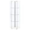 Zahavah 4-shelf Hexagonal Clear Glass Curio Cabinet White
