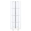 Zahavah 4-shelf Hexagonal Clear Glass Curio Cabinet White