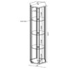 Zahavah 4-shelf Hexagonal Clear Glass Curio Cabinet White