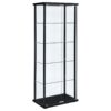 Delphinium 5-shelf Clear Glass Curio Display Cabinet Black