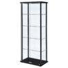 Delphinium 5-shelf Clear Glass Curio Display Cabinet Black
