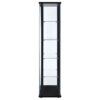 Delphinium 5-shelf Clear Glass Curio Display Cabinet Black