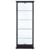 Delphinium 5-shelf Clear Glass Curio Display Cabinet Black