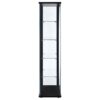 Delphinium 5-shelf Clear Glass Curio Display Cabinet Black