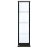 Cyclamen 4-shelf Clear Glass Curio Display Cabinet Black