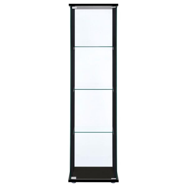 Cyclamen 4-shelf Clear Glass Curio Display Cabinet Black
