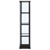 Cyclamen 4-shelf Clear Glass Curio Display Cabinet Black