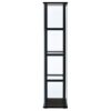 Cyclamen 4-shelf Clear Glass Curio Display Cabinet Black