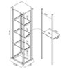 Cyclamen 4-shelf Clear Glass Curio Display Cabinet Black
