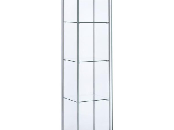 Bellatrix 4-shelf Clear Glass Curio Cabinet Cappuccino