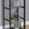 Cyclamen 3-shelf Clear Glass Curio Display Cabinet Black