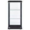 Cyclamen 3-shelf Clear Glass Curio Display Cabinet Black