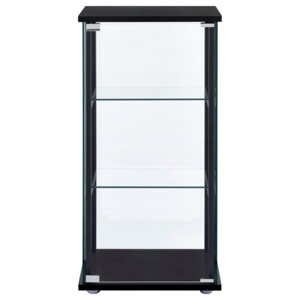 Cyclamen 3-shelf Clear Glass Curio Display Cabinet Black