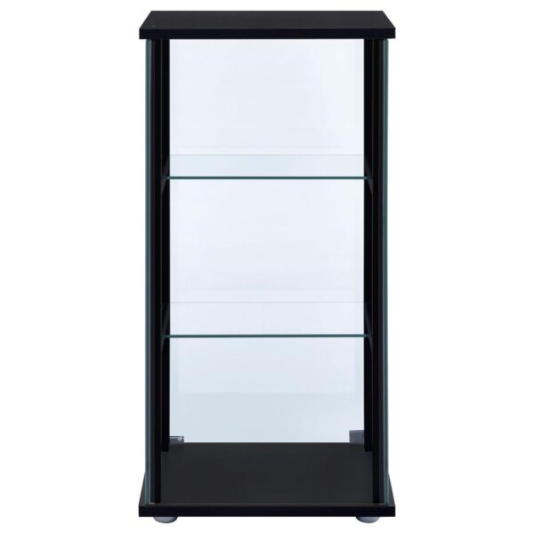 Cyclamen 3-shelf Clear Glass Curio Display Cabinet Black