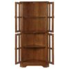 Coreosis 4-door Wood Corner Curio Cabinet Golden Brown