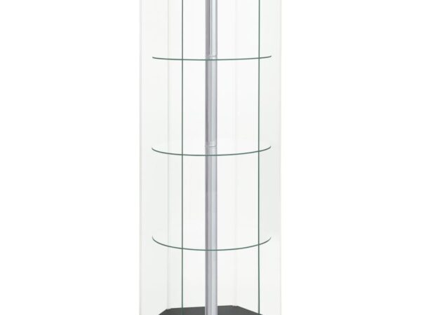 Zahavah 4-shelf Hexagonal Clear Glass Curio Cabinet Black
